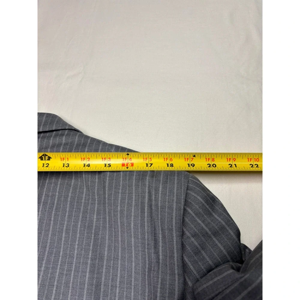 Brooks Brothers x Vitale Barberis 1818 Regent Grey Pinstripe Wool Mens 43R Italy